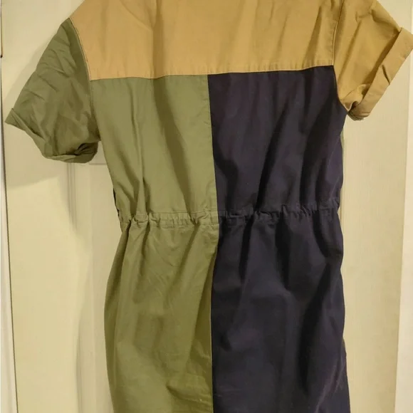 Lazy Oaf Colorblock Mini Dress - Green, Tan, and Black - Picture 5 of 5